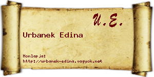 Urbanek Edina névjegykártya